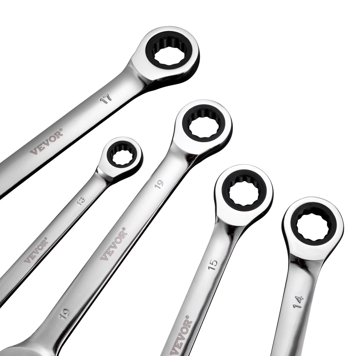 8-Piece Metric Combination Wrench Set 8-19mm with Organizer Rack Tool Kit