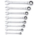8-Piece Metric Combination Wrench Set 8-19mm with Organizer Rack Tool Kit