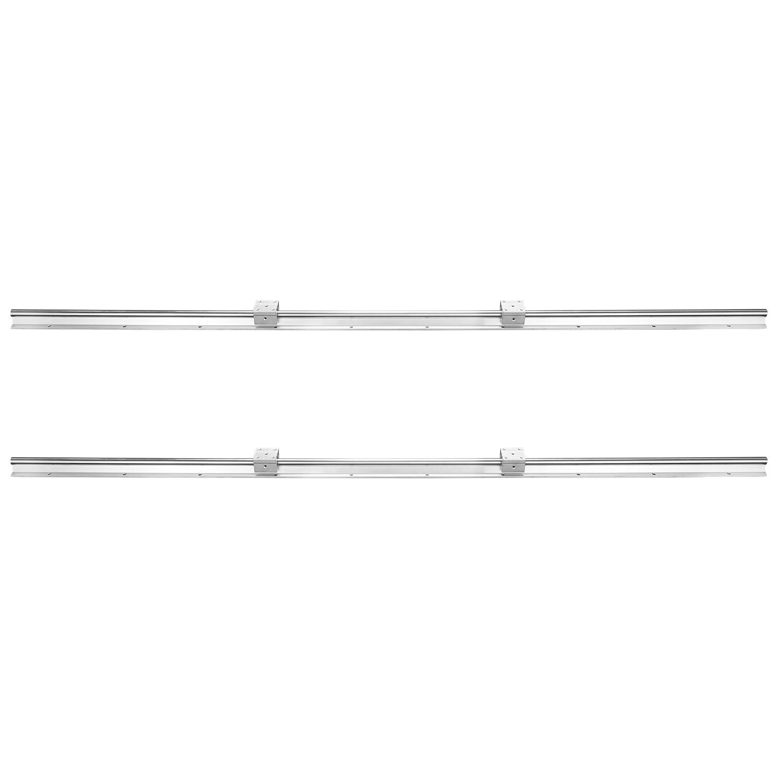 Linear Guide Rail Set, SBR20 1500mm, 2 PCS 59 in/1500 mm SBR20 Guide Rails and 4 PCS SBR20UU Slide Blocks, Linear Rails and Bearings Kit for Automated Machines DIY Project CNC Router Machines