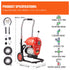 Drain Cleaner Machine 120FT x 6/5" 1100W Sectional Snake Auger Manual Feed