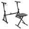 Piano Keyboard Stand and Bench Set, Z Style, Heavy-Duty Digital Piano Music Stand and Seat, 250 lbs Capacity with Adjustable Piano Bench Width Height Wheels, Fits for 54-88 Key Electric Pianos