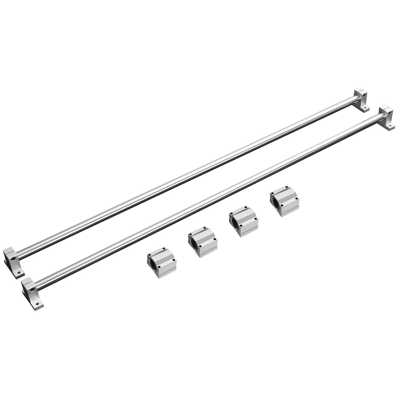 Linear Guide Rail Set, SFC20 1200mm, 2 PCS 47.2 in/1200 mm SFC20 Guide Rails 4 PCS SC20 Slide Blocks 4 PCS Rail Supports, Linear Rails and Bearings Kit for Automated Machines CNC DIY Project