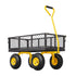 500 Lbs Steel Garden Cart, Heavy Duty Garden Wagon Cart Pullable on Wheels, Metal Yard Utility Wagon Carts with 10" All Terrain Tires, Mesh Removable Sides and 180°Rotating Handle