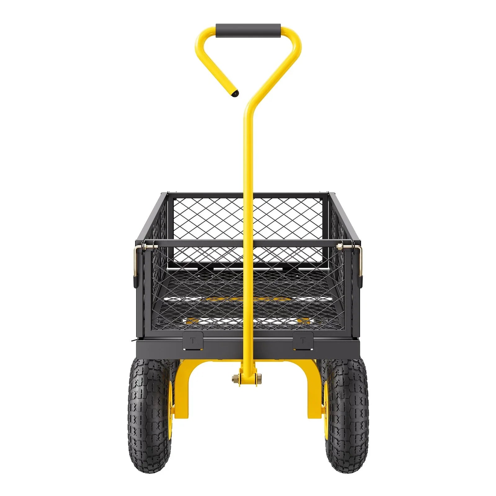 500 Lbs Steel Garden Cart, Heavy Duty Garden Wagon Cart Pullable on Wheels, Metal Yard Utility Wagon Carts with 10