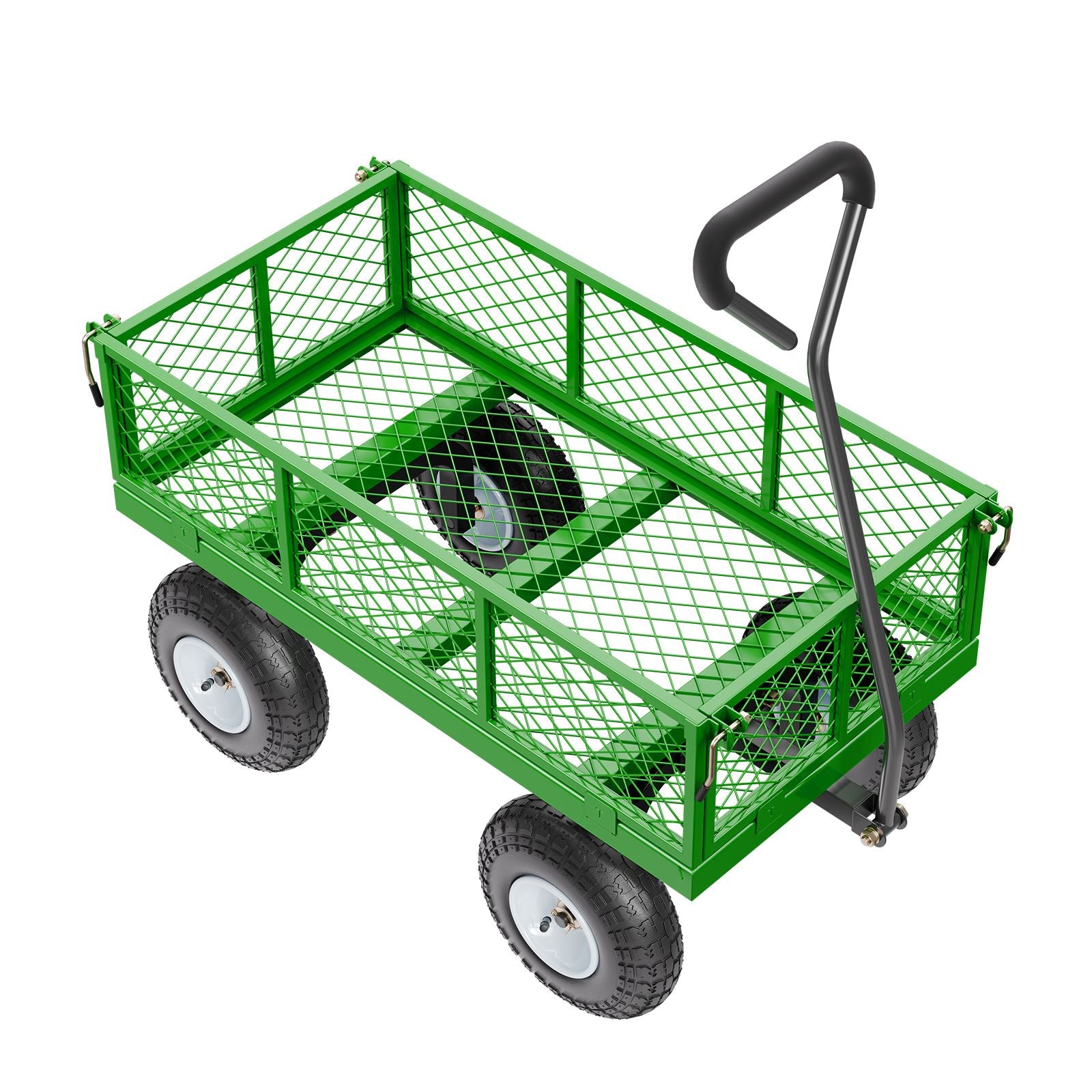 680 Lbs Steel Garden Cart on Wheels, Heavy Duty Garden Wagon Cart Pullable, Metal Outdoor Utility Yard Wagon Carts with 10