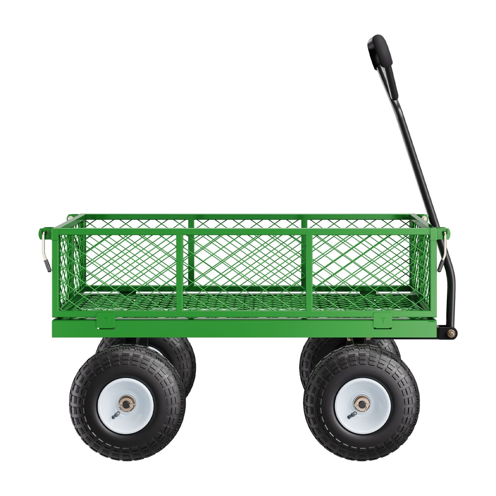680 Lbs Steel Garden Cart on Wheels, Heavy Duty Garden Wagon Cart Pullable, Metal Outdoor Utility Yard Wagon Carts with 10