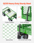 680 Lbs Steel Garden Cart on Wheels, Heavy Duty Garden Wagon Cart Pullable, Metal Outdoor Utility Yard Wagon Carts with 10" Tires, Mesh Removable Sides and 180°Rotating Handle