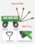 680 Lbs Steel Garden Cart on Wheels, Heavy Duty Garden Wagon Cart Pullable, Metal Outdoor Utility Yard Wagon Carts with 10" Tires, Mesh Removable Sides and 180°Rotating Handle