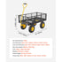 900 Lbs Heavy Duty Steel Garden Cart, Garden Wagon Cart on Wheels, Outdoor Metal Yard Utility Wagon Carts with 10" Tires and Mesh Removable Sides(Convert to Flatbed) and 180°Rotating Handle