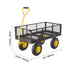 900 Lbs Heavy Duty Steel Garden Cart, Garden Wagon Cart on Wheels, Outdoor Metal Yard Utility Wagon Carts with 10" Tires and Mesh Removable Sides(Convert to Flatbed) and 180°Rotating Handle