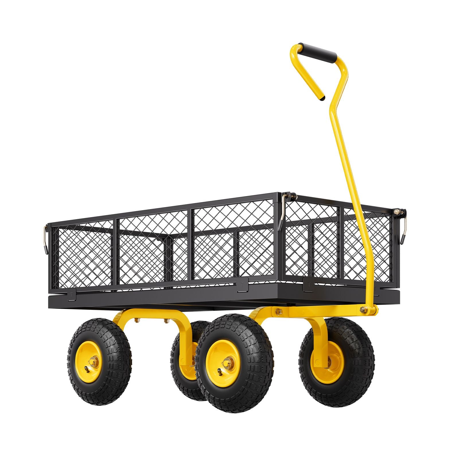 900 Lbs Heavy Duty Steel Garden Cart, Garden Wagon Cart on Wheels, Outdoor Metal Yard Utility Wagon Carts with 10