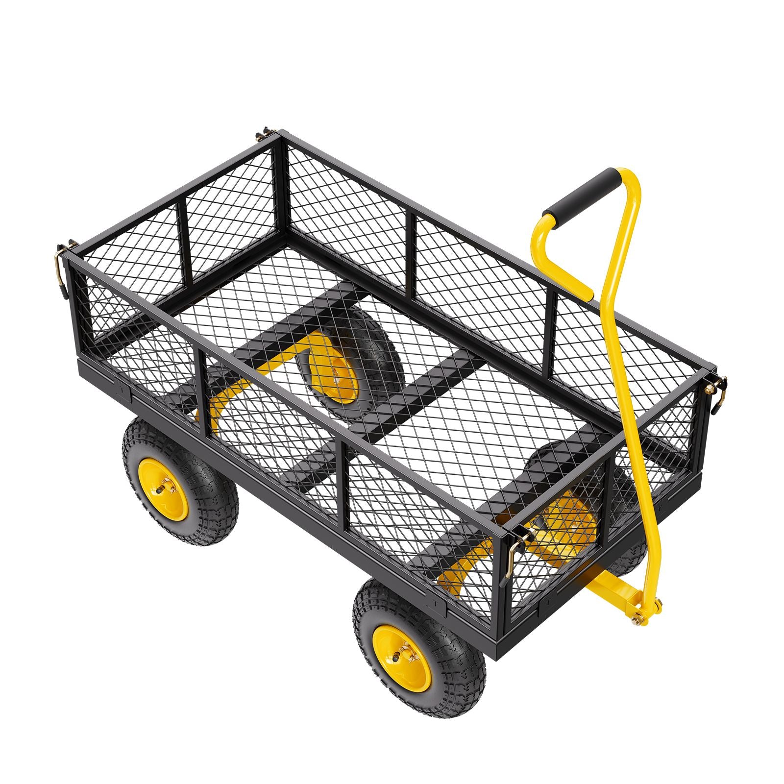 900 Lbs Heavy Duty Steel Garden Cart, Garden Wagon Cart on Wheels, Outdoor Metal Yard Utility Wagon Carts with 10