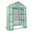 Walk-in Green House, 4.6 x 2.4 x  6.7 ft  Greenhouse with Shelves, Set Up in Minutes, High Strength PE Cover with Doors & Windows and Steel Frame, Suitable for Planting and Storage, Green