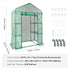 Walk-in Green House, 4.6 x 2.4 x  6.7 ft  Greenhouse with Shelves, Set Up in Minutes, High Strength PE Cover with Doors & Windows and Steel Frame, Suitable for Planting and Storage, Green