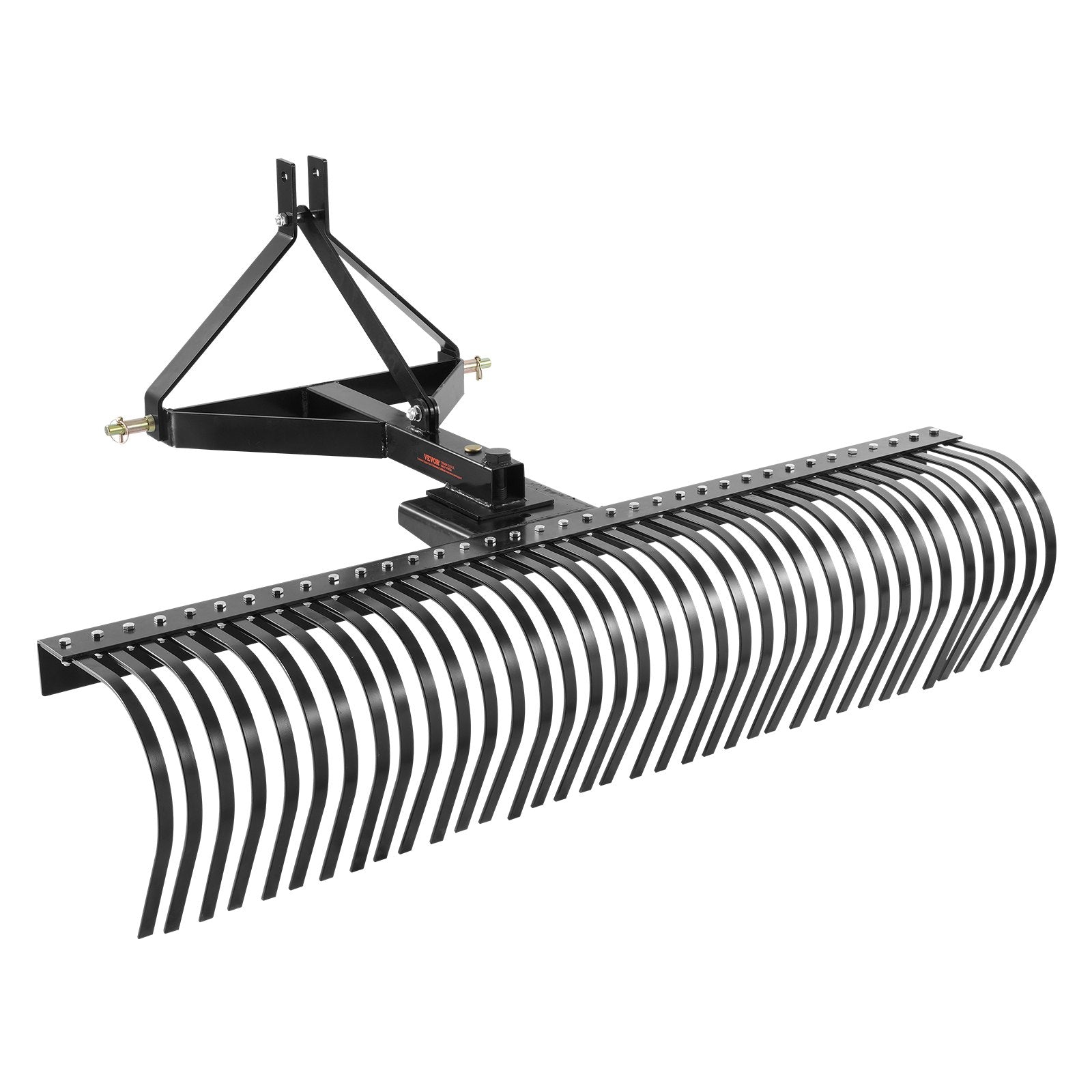 Tow Behind Dethatcher, 1.8m Tow Dethatcher with 36 Steel Tines, 3-Point Lawn Dethatcher Rake with Attachments for Tractor, Landscape Rake for Garden, Farm, Grass