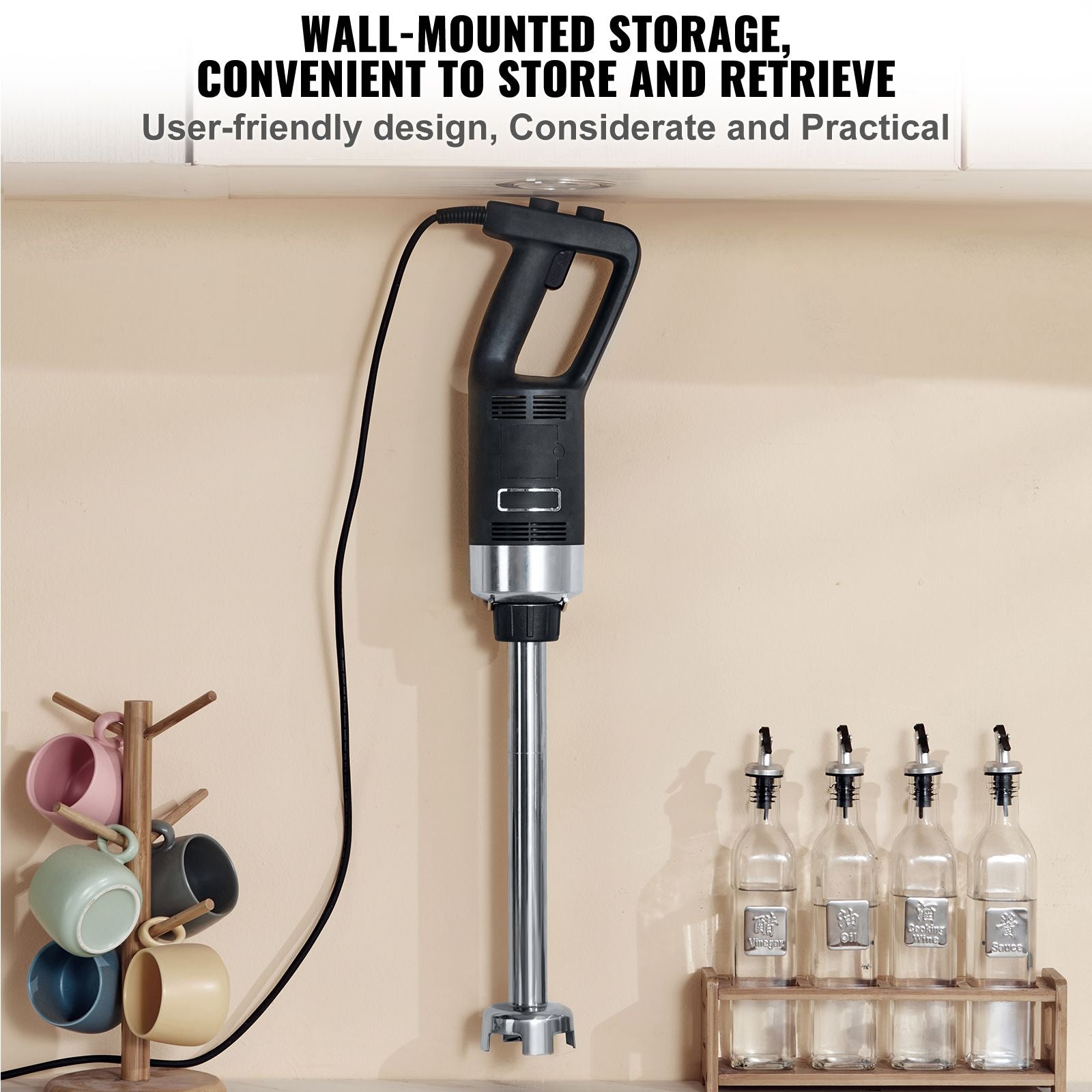 Commercial Immersion Blender Heavy Duty Hand Mixer 750W Variable Speed