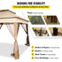 Outdoor Gazebo Canopy Tent 11x11ft Portable Shelter with Netting Brown