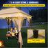 Outdoor Gazebo Canopy Tent 11x11ft Portable Shelter with Netting Brown