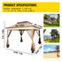 Outdoor Gazebo Canopy Tent 11x11ft Portable Shelter with Netting Brown