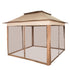 Outdoor Gazebo Canopy Tent 11x11ft Portable Shelter with Netting Brown