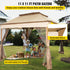 Outdoor Canopy Gazebo Tent, Portable Canopy Shelter with 11\'x11\' Large Shade Space for Party, Backyard, Patio Lawn and Garden, 4 Sandbags, Carrying Bag and Netting Included, Brown