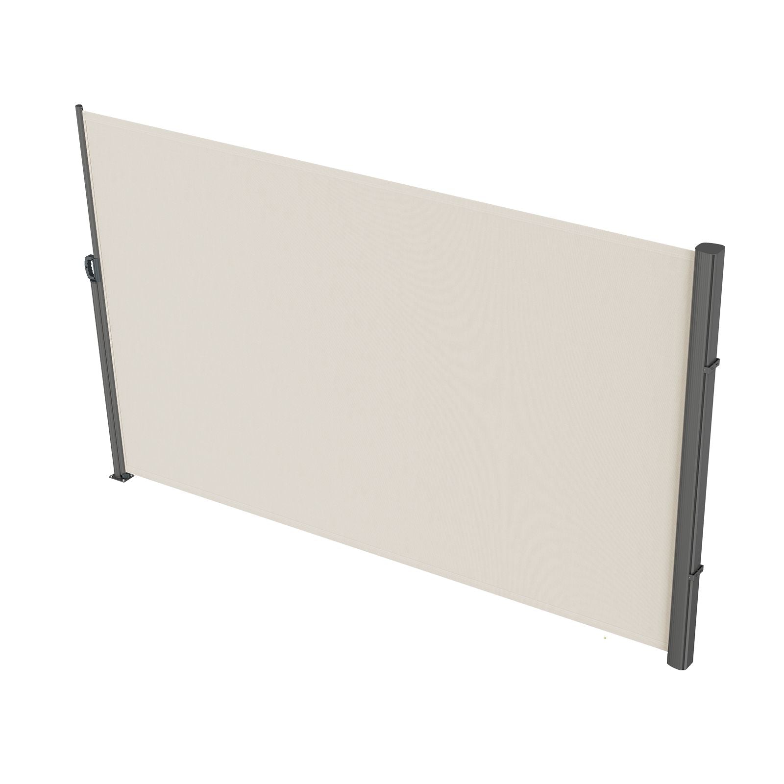 160x300cm Retractable Side Awning Outdoor Privacy Screen Beige UV Resistant