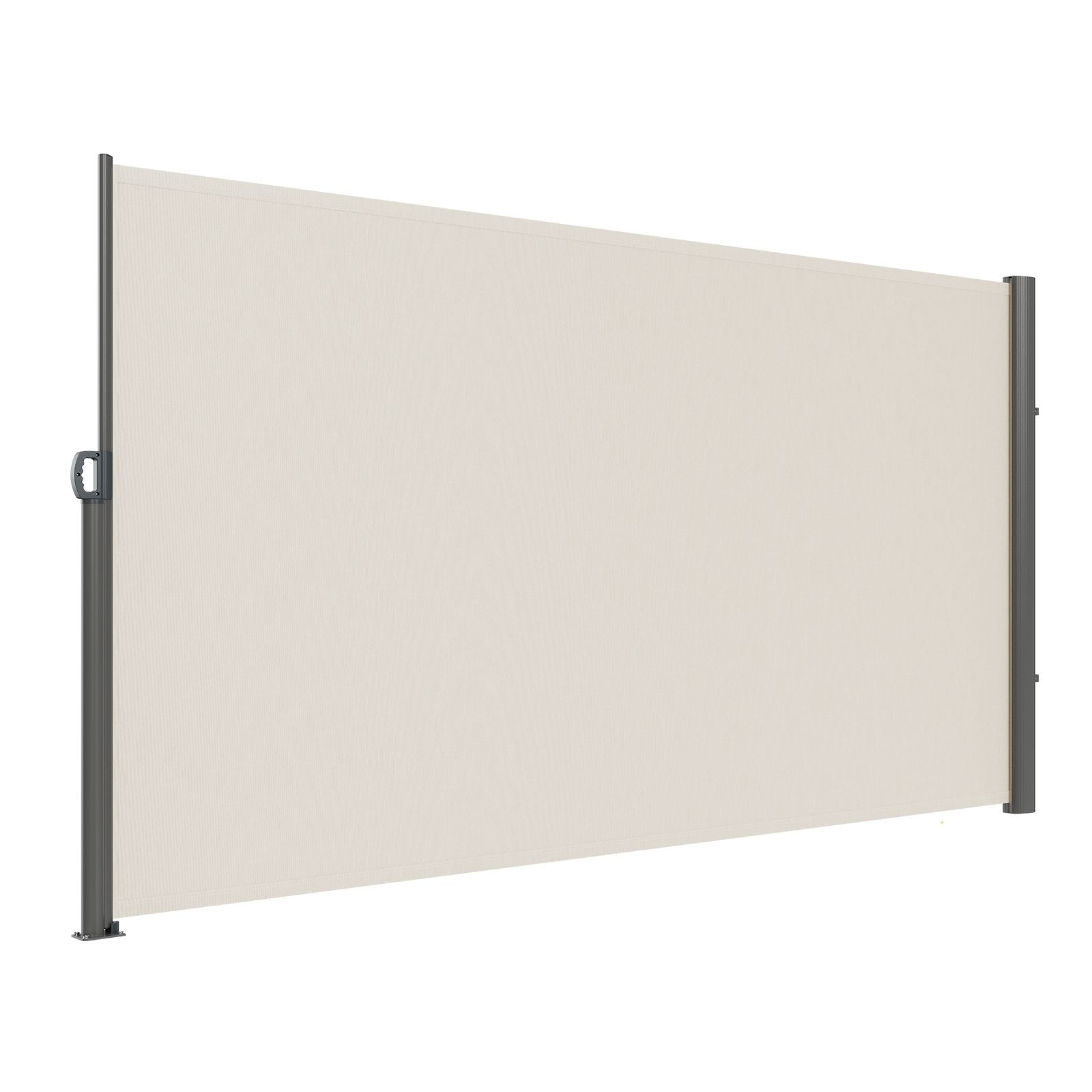 160x300cm Retractable Side Awning Outdoor Privacy Screen Beige UV Resistant
