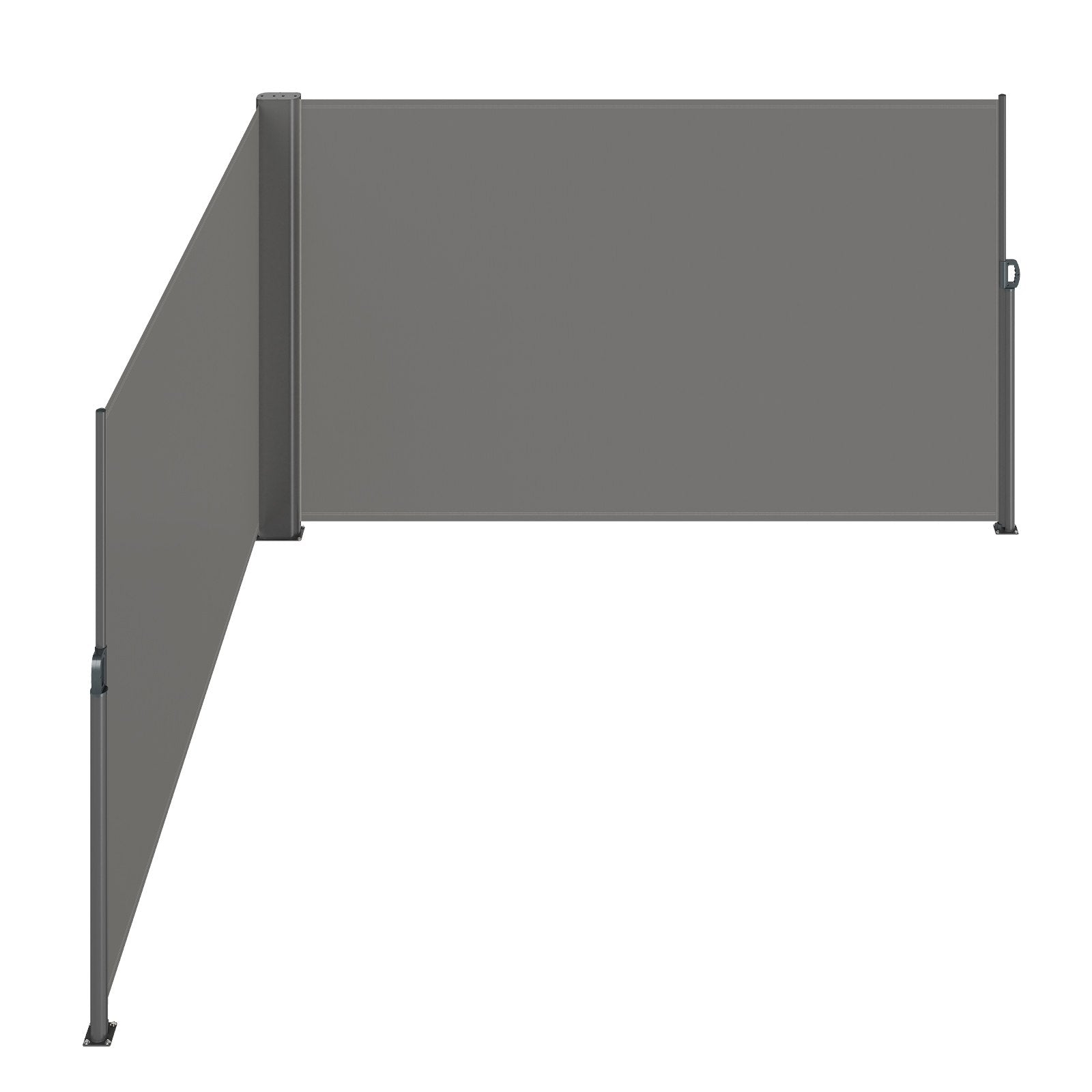 VEVOR Retractable Side Awning, 180X600cm Aluminum Outdoor Privacy Screen, 280g Polyester Water-proof Retractable Patio Screen, UV 30+ Room Divider Wind Screen for Patio, Backyard, Balcony, Gray