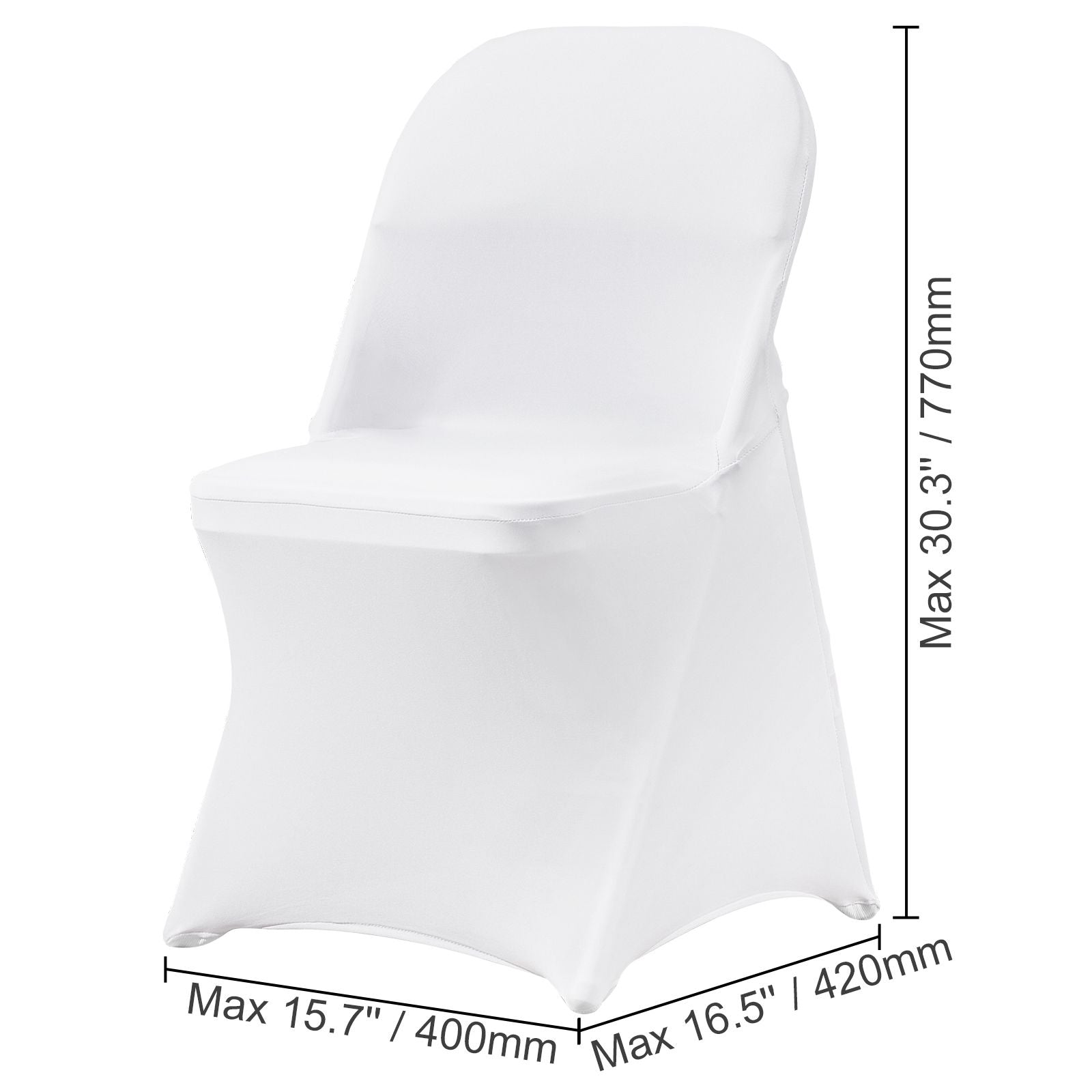 12PCS White Spandex Folding Chair Covers Stretch Washable Slipcovers