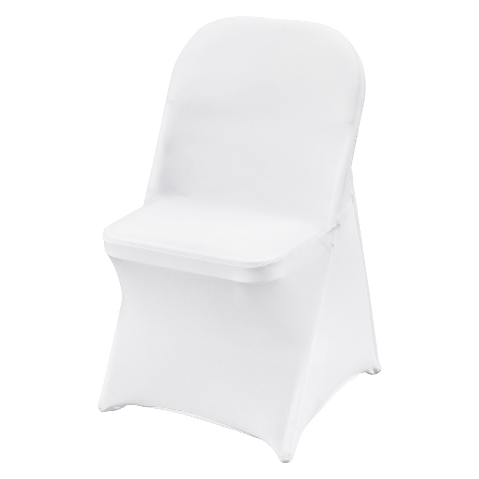 12PCS White Spandex Folding Chair Covers Stretch Washable Slipcovers