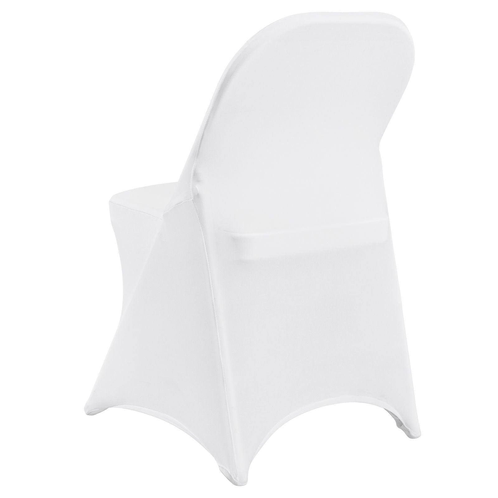 12PCS White Spandex Folding Chair Covers Stretch Washable Slipcovers