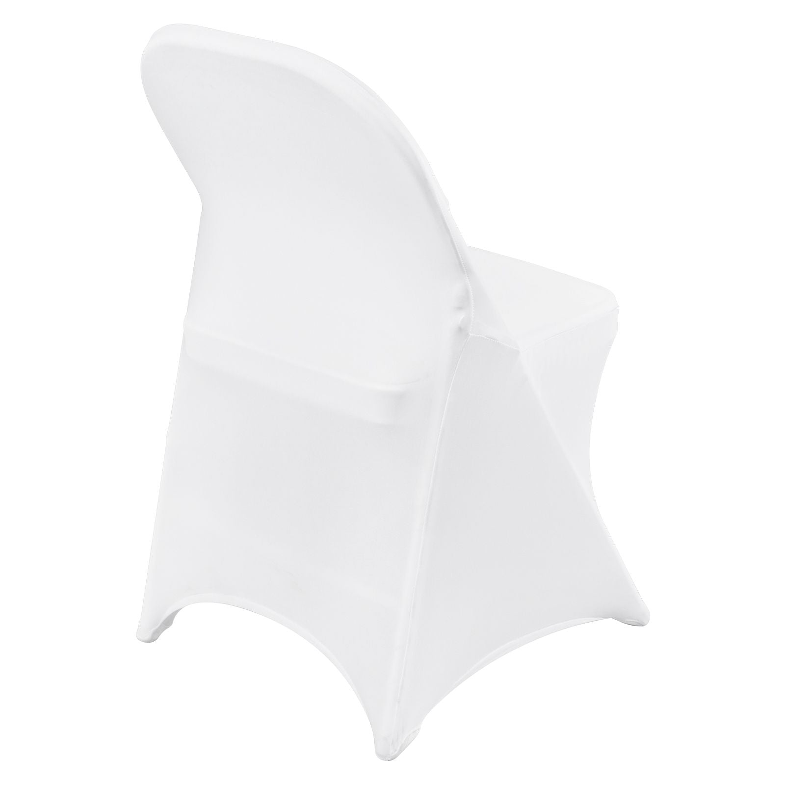 12PCS White Spandex Folding Chair Covers Stretch Washable Slipcovers