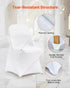 Stretch Spandex Folding Chair Covers, Universal Fitted Chair Cover, Removable Washable Protective Slipcovers, for Wedding, Holiday, Banquet, Party, Celebration, Dining (12PCS White)