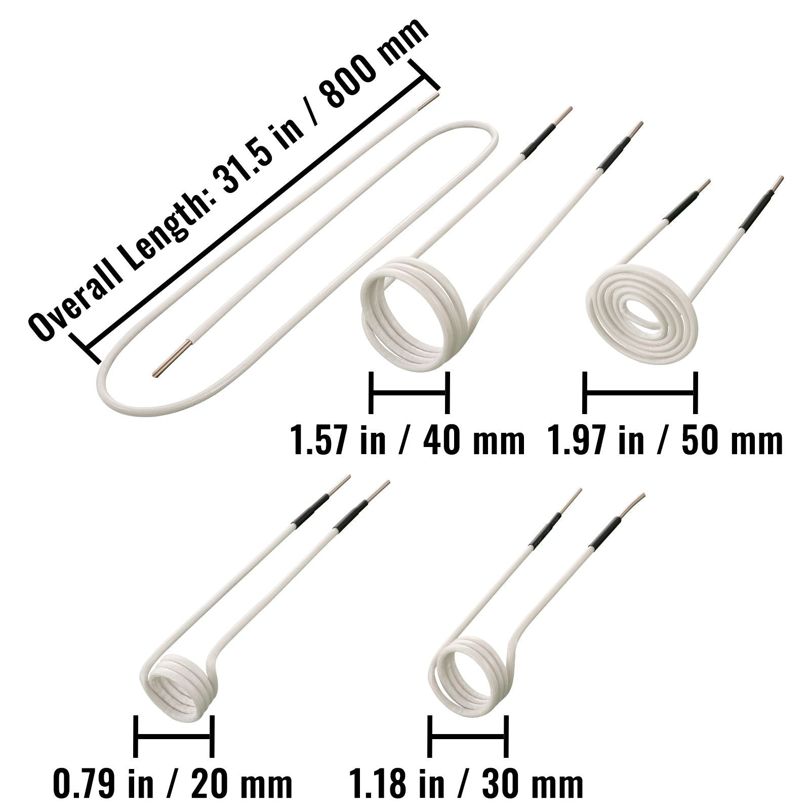 Induction Heater Coil Kit Induction Coils 8PCS For Removing Rusty Bolts