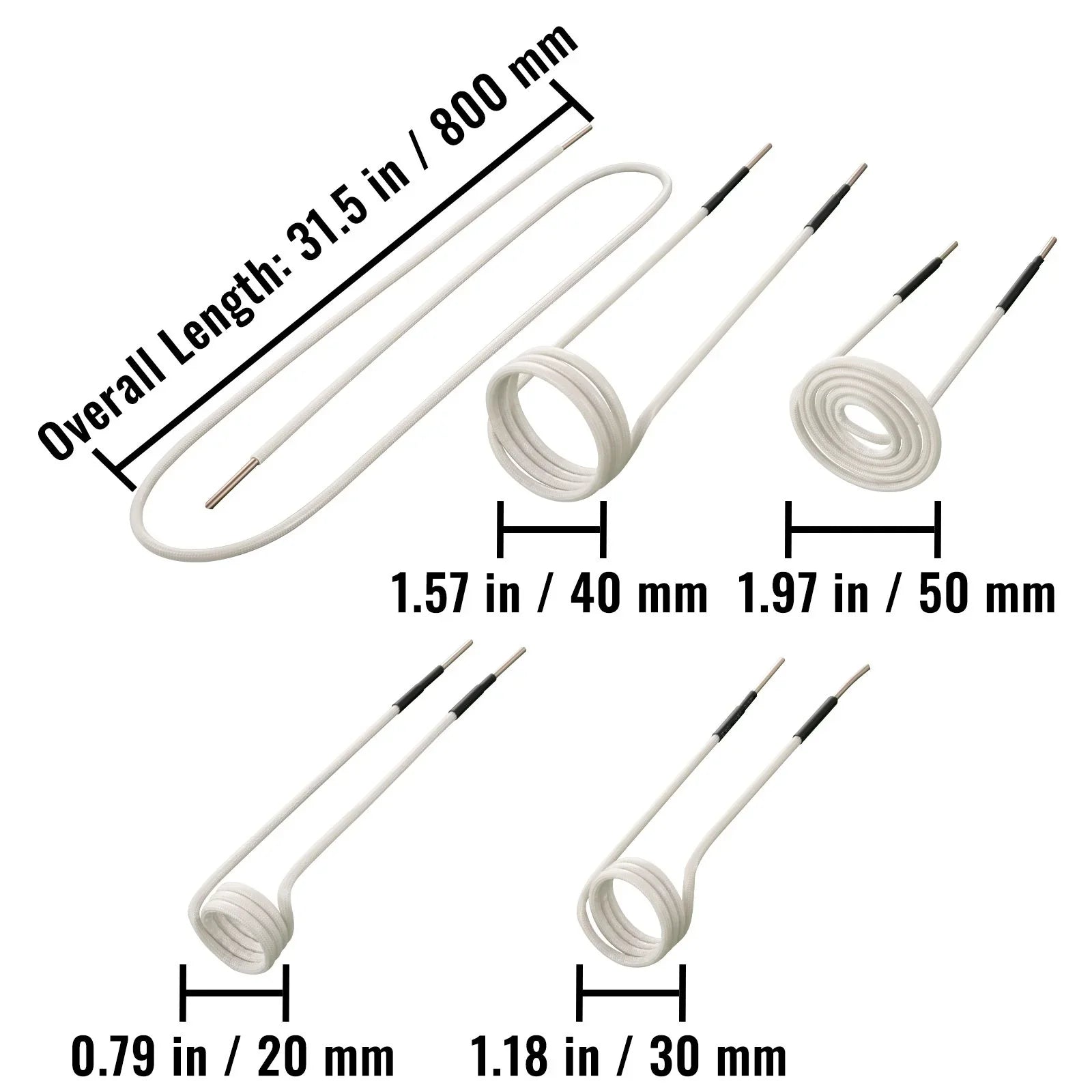 Induction Heater Coil Kit Induction Coils 8PCS For Removing Rusty Bolts