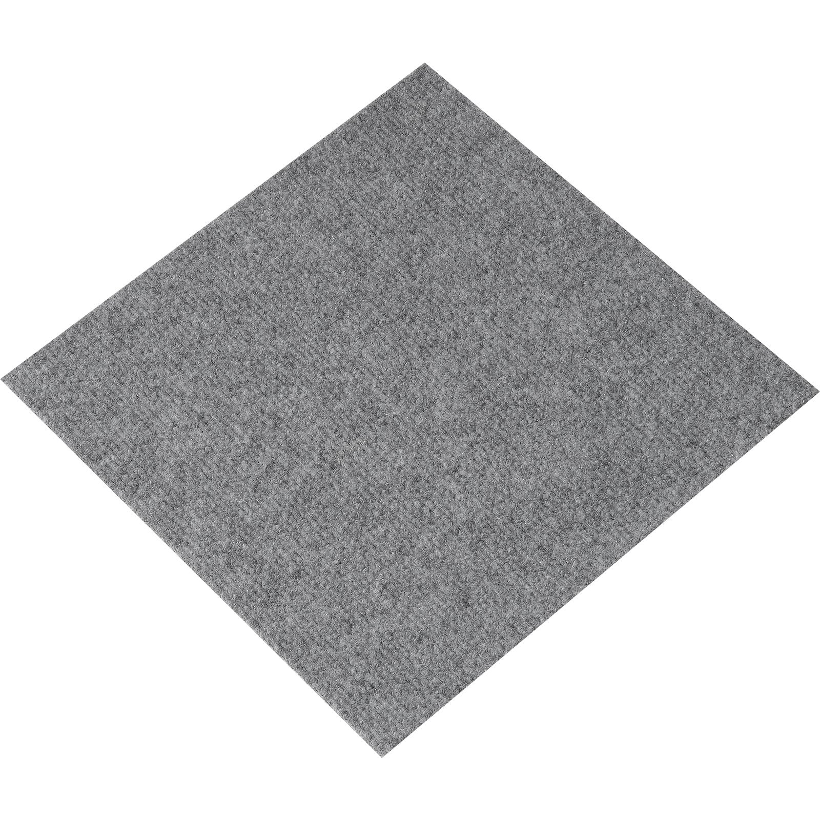 Carpet Tiles Peel and Stick, Squares Self Adhesive Carpet Floor Tile, Soft Padded Carpet Tiles, Easy Install DIY for Bedroom Living Room Indoor Outdoor (12 Tiles, Light Gray)
