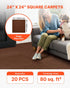 Carpet Tiles 610x610 mm, 20 PCS Peel and Stick Carpet Square Rug, Self Adhesive Commercial Floor Soft Padded for Seamless Cover 7.4㎡, Easy DIY Replacement for Living Room Office, Dark Brown