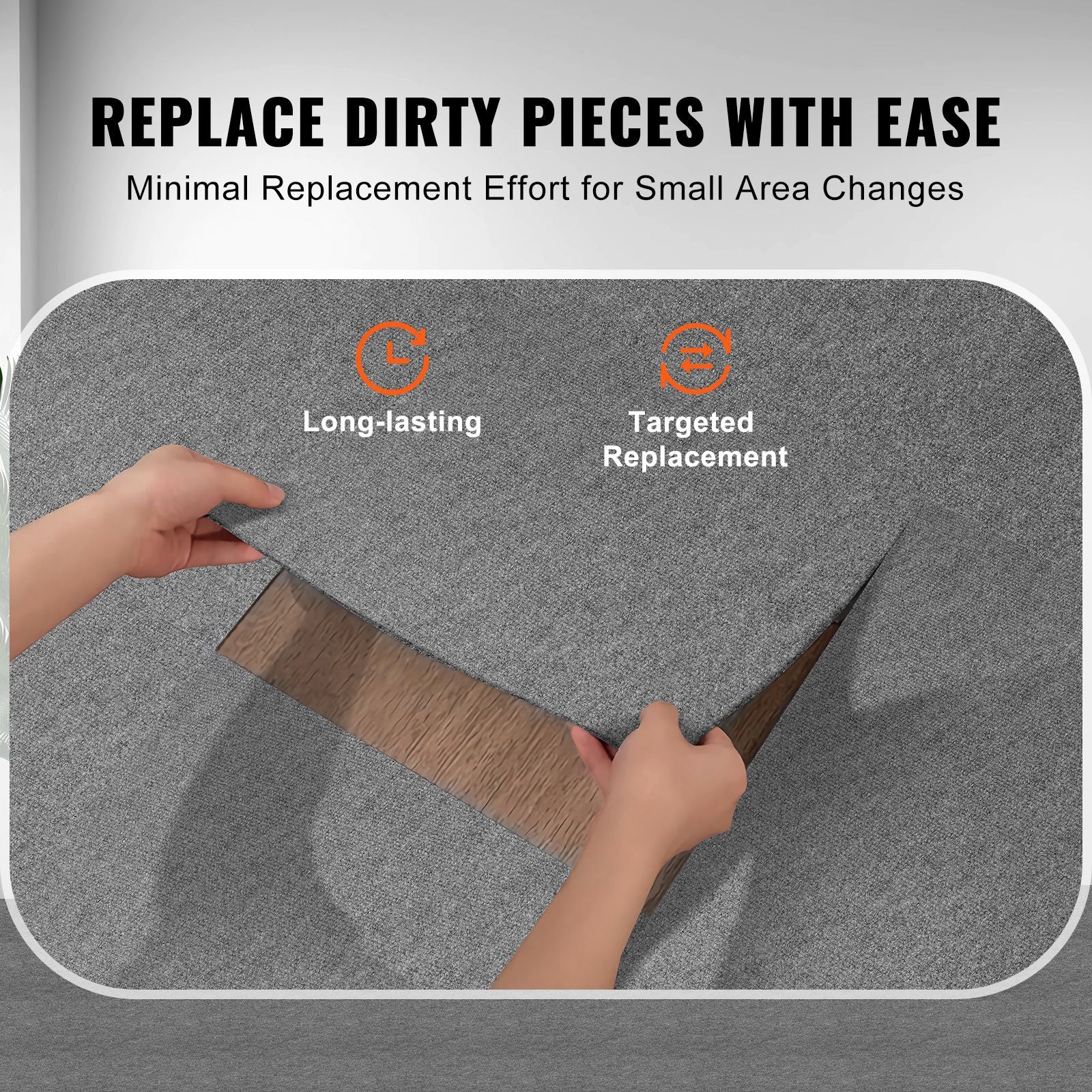 Carpet Tiles Peel and Stick, Squares Self Adhesive Carpet Floor Tile, Soft Padded Carpet Tiles, Easy Install DIY for Bedroom Living Room Indoor Outdoor (9Tiles, Light Gray)