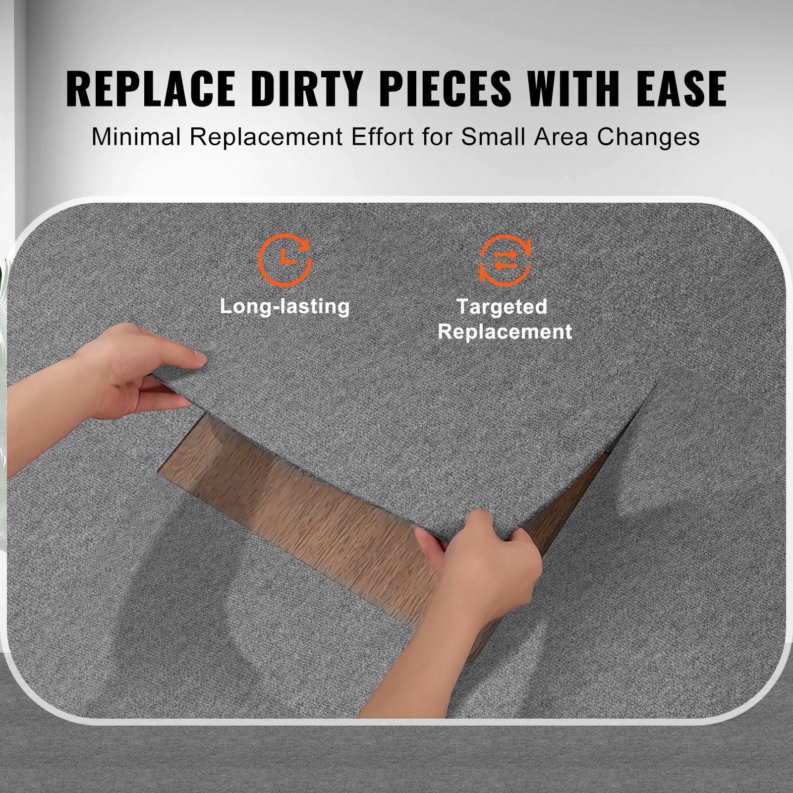 Carpet Tiles Peel and Stick, Squares Self Adhesive Carpet Floor Tile, Soft Padded Carpet Tiles, Easy Install DIY for Bedroom Living Room Indoor Outdoor (9Tiles, Light Gray)