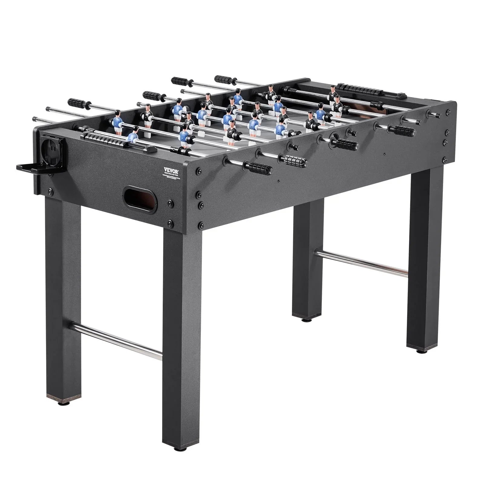 Foosball Table, 121 cm Standard Size Table, Indoor Full Size Foosball Tables for Home, Family, and Game Room, Durable Soccer Set, Includes 2 Balls, Score Keeper, and 2 Cup Holders