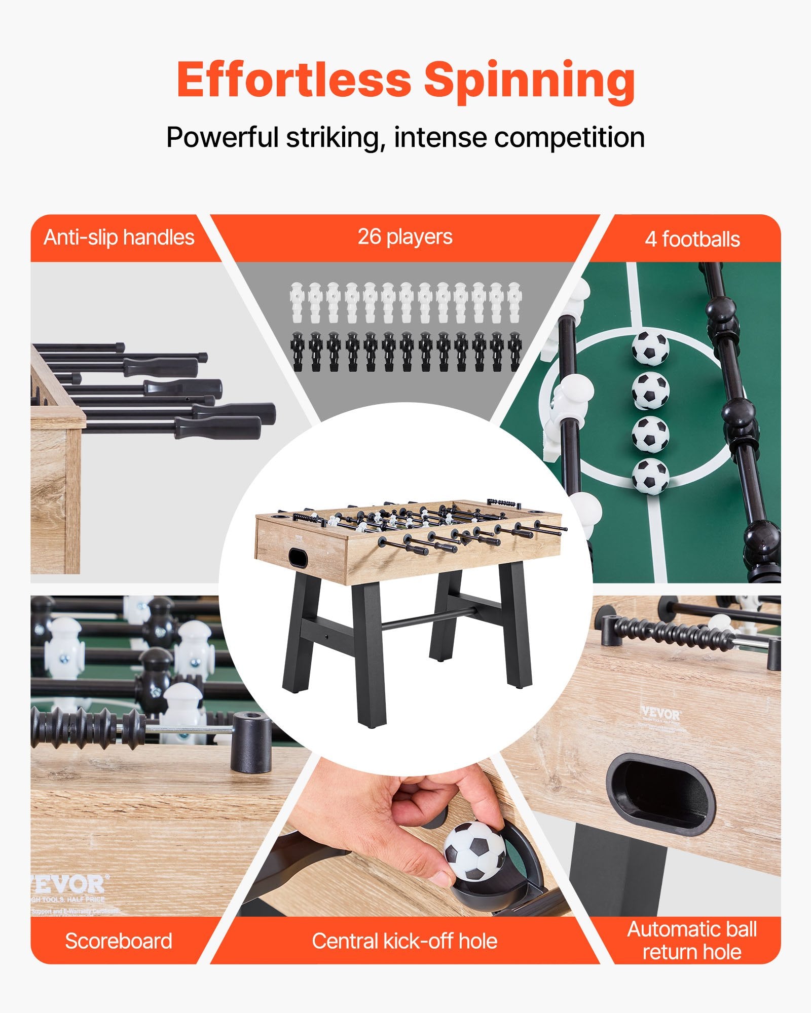 140 cm Foosball Soccer Game Table Standard Size Foosball Table for Home