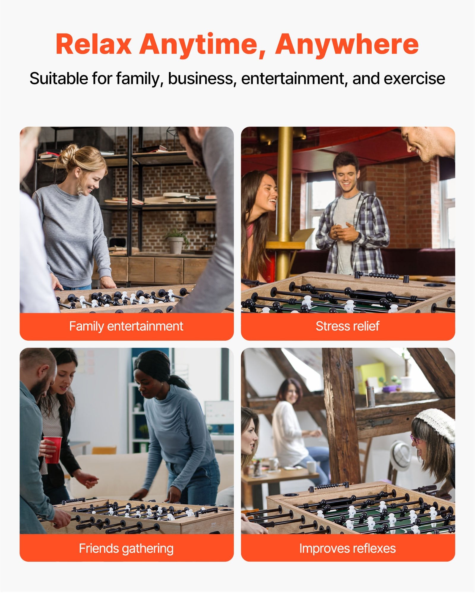 140 cm Foosball Soccer Game Table Standard Size Foosball Table for Home