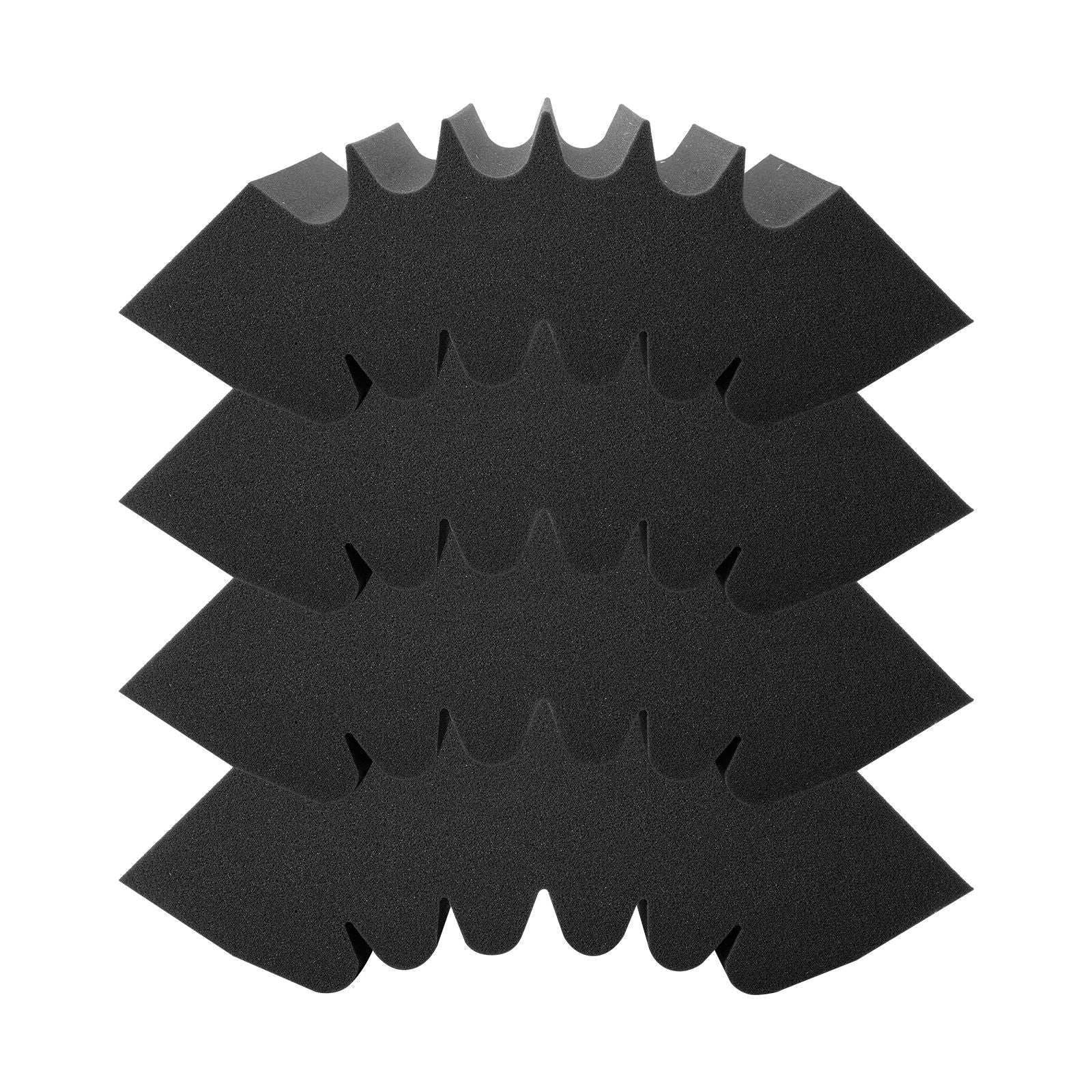 Acoustic Foam Panels 4 Pack 16.5 x 6.3 x 12 in Adhesive for Wall Ceiling