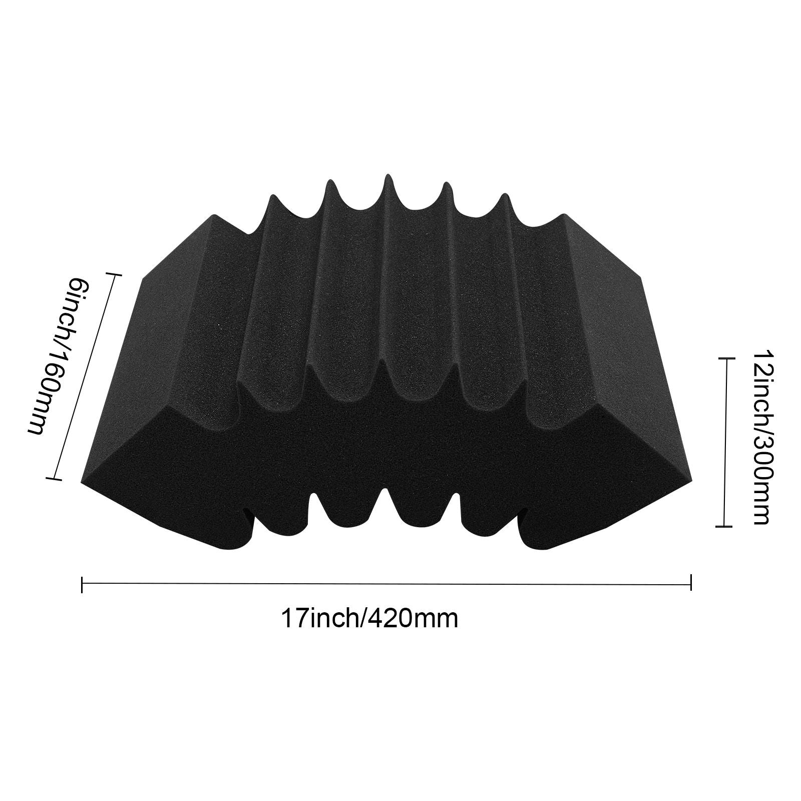 Acoustic Foam Panels 4 Pack 16.5 x 6.3 x 12 in Adhesive for Wall Ceiling