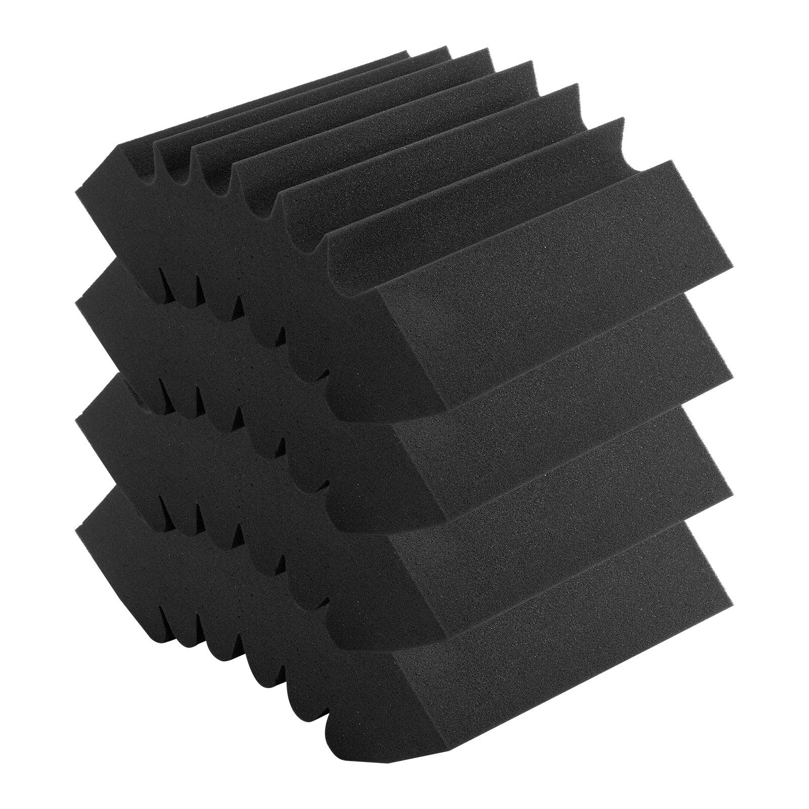 Acoustic Foam Panels 4 Pack 16.5 x 6.3 x 12 in Adhesive for Wall Ceiling