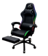 Gaming Chair With Headrest and Foot Rest LED Light - Pink White
