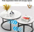 Nesting Coffee Table Faux Marble Small Round Coffee Tables - Black