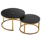 Nesting Coffee Table Faux Marble Small Round Coffee Tables - Black