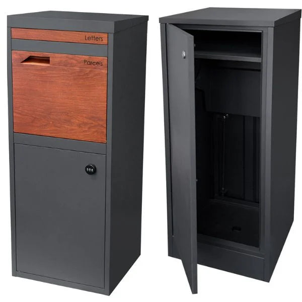 Parcel Pillar Wooden Grain Letterbox – Heavy-Duty Lockable Parcel & Post Box