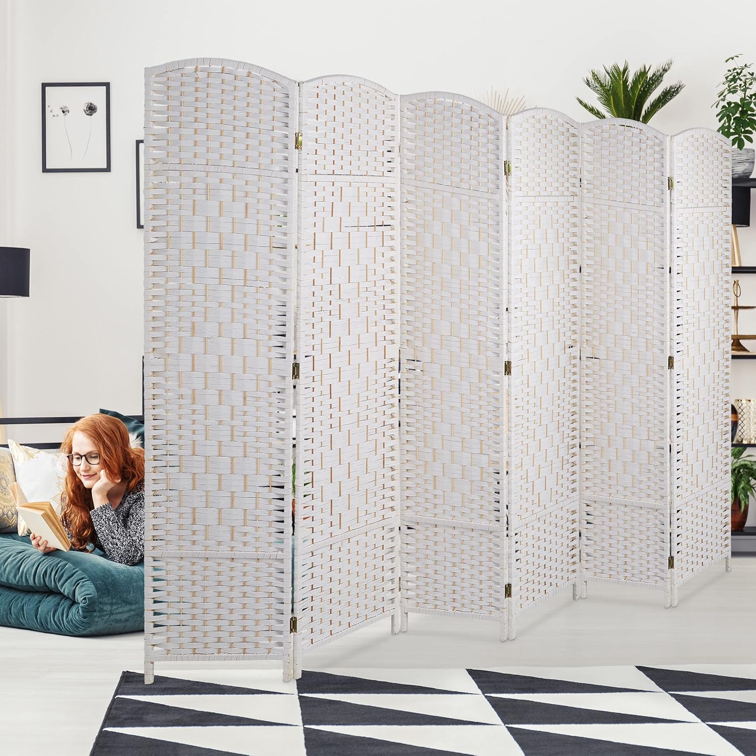 Folding Room Divider Screen – 6 Panels for Home or Office